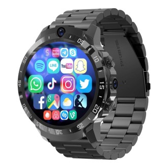 MT27 4G+128G 1.6 inch IP67 Waterproof 4G Android 8.1 Smart Watch Support Heart Rate / GPS, Type:Steel Band