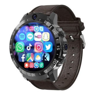 MT27 4G+128G 1.6 inch IP67 Waterproof 4G Android 8.1 Smart Watch Support Heart Rate / GPS, Type:Leather Band