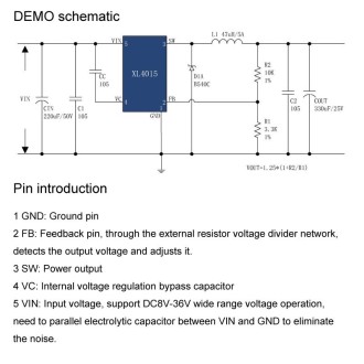 XL4015E 5A 75W DC-DC Adjustable Step-Down Module Regulated Power Supply Module With Voltage Display