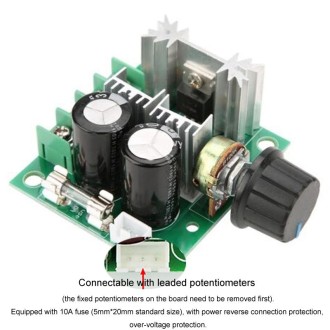 12V-40V 10A DC Motor Speed Controller PWM Stepless Speed Switch, Style: With Stand