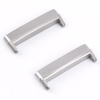 For Fitbit Versa 4 / Sense 2 1 Pair Universal Metal Watch Band Connectors(Silver)