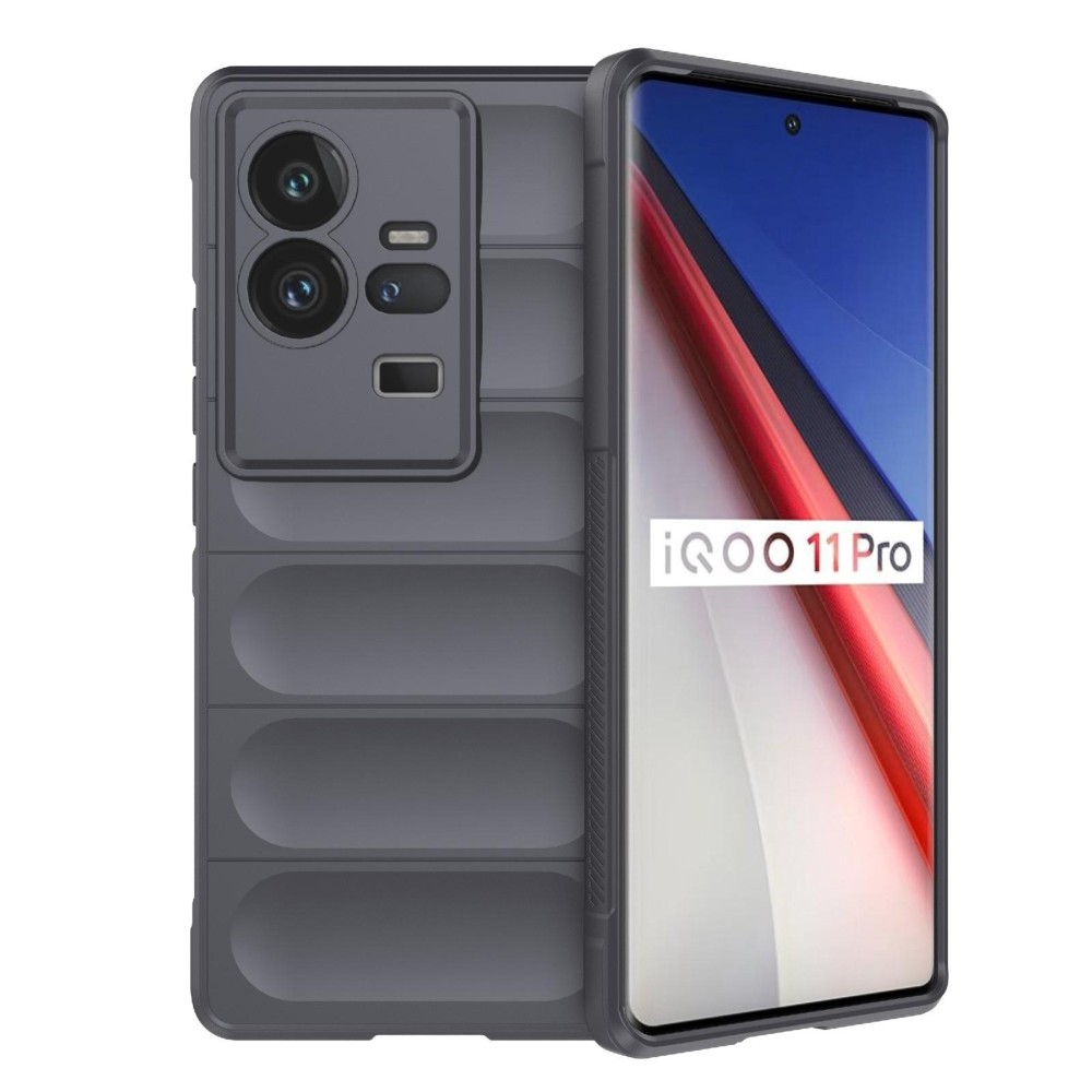 For vivo iQOO 11 Pro 5G Magic Shield TPU + Flannel Phone Case(Dark Grey)