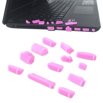 13 in 1 Universal Silicone Anti-Dust Plugs for Laptop(Pink)