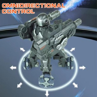 JJR/C R26 2.4G Remote Control Smart Battle Spray Robot, Specification:Double Control(Silver)