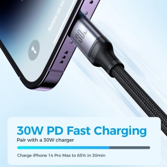 JOYROOM A21 30W Type-C to 8 Pin+Type-C+Micro USB 3 in 1 Charging Cable, Length: 1.5m(Black)