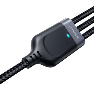 JOYROOM A18 3.5A USB to 8 Pin+USB-C/Type-C+Micro USB 3 in 1 Data Cable, Length:2m(Black)