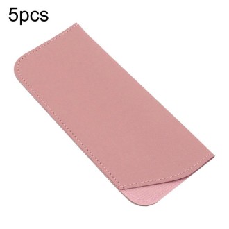 5pcs Thickened Sunglasses Pouch Portable Dustproof Storage Bag, Size: Small 157 x 65mm(Pink)