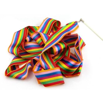 5 PCS 4m Colorful Children Toy Dancing Practices Dance Ribbons with Sticks, Random Pattern Delivery