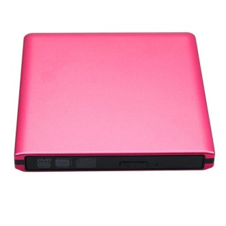 Aluminum Alloy External DVD Recorder USB3.0 Mobile External Desktop Laptop Optical Drive (Red)