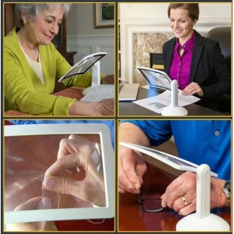 Reading Brighter Viewer LED Large Screen 3X Magnifier with White Light 360 Degree Rotation Hands-Free Desktop Magnifier