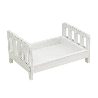 100 Days Old Wooden Bed For Newborns Children Photography Props(White)