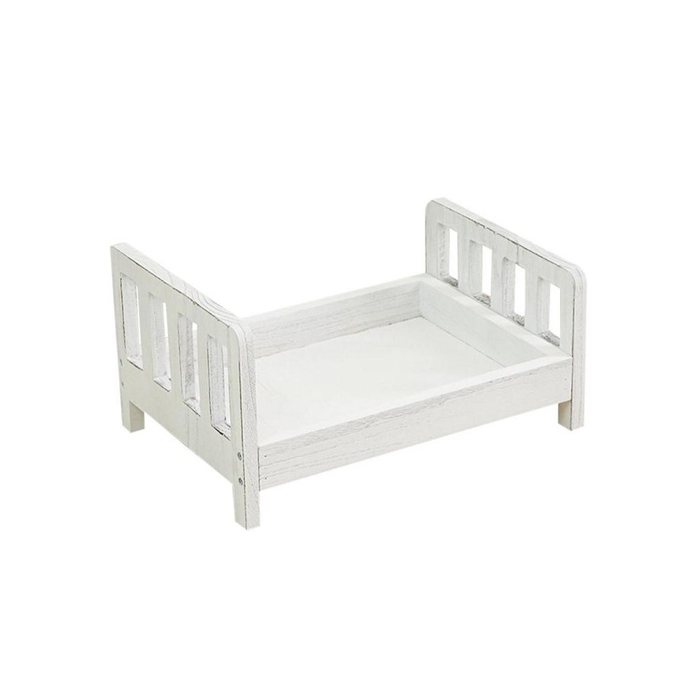 100 Days Old Wooden Bed For Newborns Children Photography Props(White)