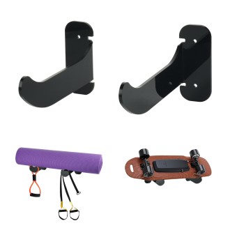 Indoor Acrylic Wall Mount Bracket Yoga Mat Storage Rack(Black)