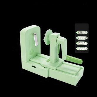 Grater Vegetable Potato Spiral Slicer Whirlwind Fruit Vegetable Spiral Machine, Color: Green