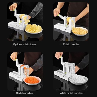 Grater Vegetable Potato Spiral Slicer Whirlwind Fruit Vegetable Spiral Machine, Color: White