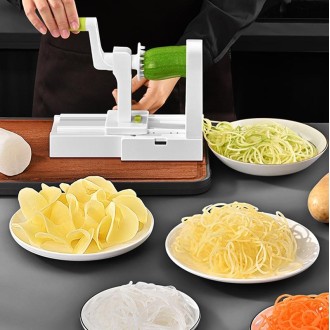 Grater Vegetable Potato Spiral Slicer Whirlwind Fruit Vegetable Spiral Machine, Color: White