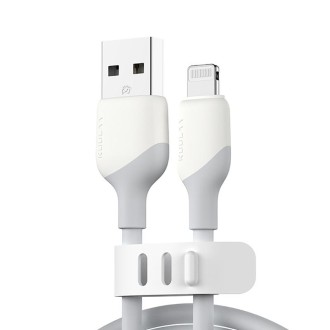 KUULAA KL-X58 2.4A USB to 8 Pin Liquid Silicone MFI Data Cable, Length:2m(White)