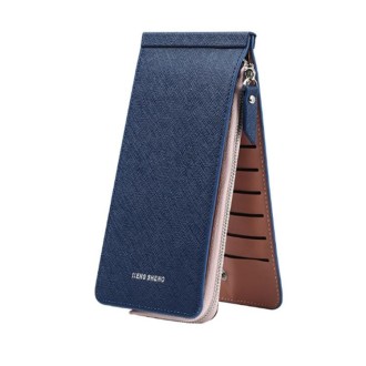 Ultra-thin Wallet Multi-card Position Multi-function Card Package Wallet(Dark Blue)