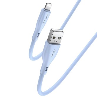 Yesido CA119L USB to 8 Pin Silicone Charging Data Cable, Cable Length: 1m(Blue)