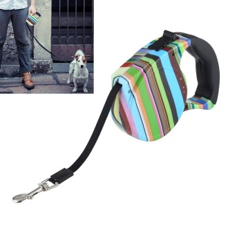 5m Color Strip Style Easy Operation Retractable Flexible Dog Leash