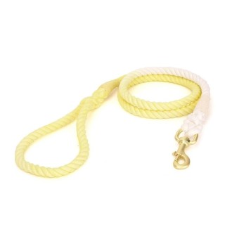 Gradient Dyed Woven Cotton Rope Pet Collar Neck Sleeve Leash(Pear Yellow)