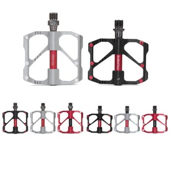 PD-R87C  1 Pair PROMEND Bicycle Road Bike Mountain Bike 3 Palin Carbon Fiber Bearing Pedal(Red)