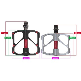 PD-R87C  1 Pair PROMEND Bicycle Road Bike Mountain Bike 3 Palin Carbon Fiber Bearing Pedal(Red)