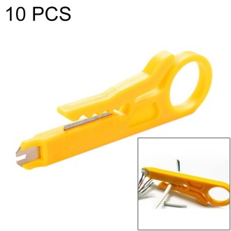 10 PCS Mini Cable Crimping Tool Punch Down Cutter for RJ45 Cat5 Network Cable, Data Telephone Cable, Computer UTP Cable(Yellow)