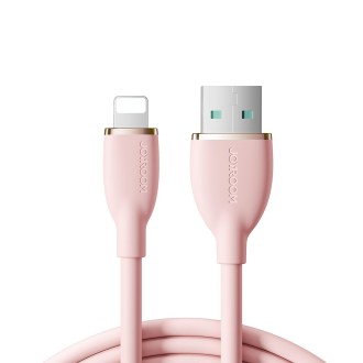 JOYROOM SA29-AL3 3A USB to 8 Pin Liquid Silicone Fast Charging Data Cable, Length: 1.2m(Pink)