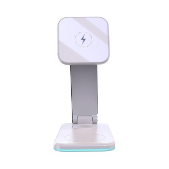 Yesido DS17 15W 3 in 1 Foldable Desktop Wireless Fast Charging Stand(White)