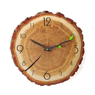 12 Inches Wood Grain Annual Ring Quartz Silent Clock Wall Clock, Style:MW020-12 (28x30 cm)