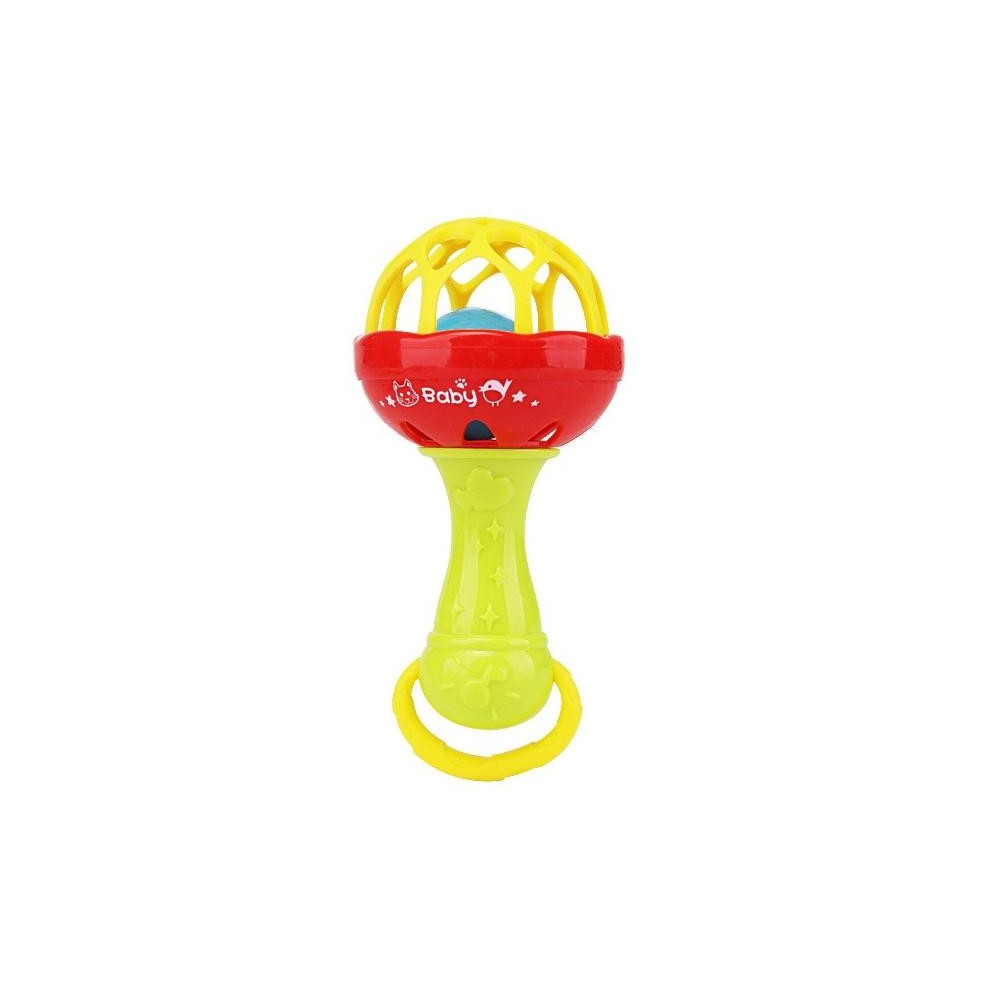 Baby Rattles Toy Intelligence Grasping Gums Plastic Hand Bell Rattle Funny Educational Toy，Color Random Delivery