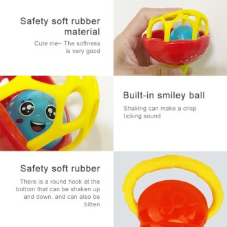 Baby Rattles Toy Intelligence Grasping Gums Plastic Hand Bell Rattle Funny Educational Toy，Color Random Delivery