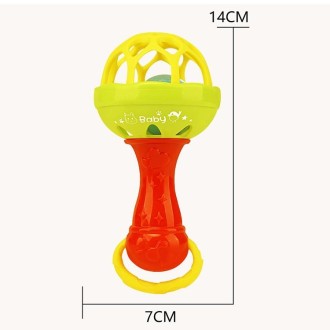 Baby Rattles Toy Intelligence Grasping Gums Plastic Hand Bell Rattle Funny Educational Toy，Color Random Delivery