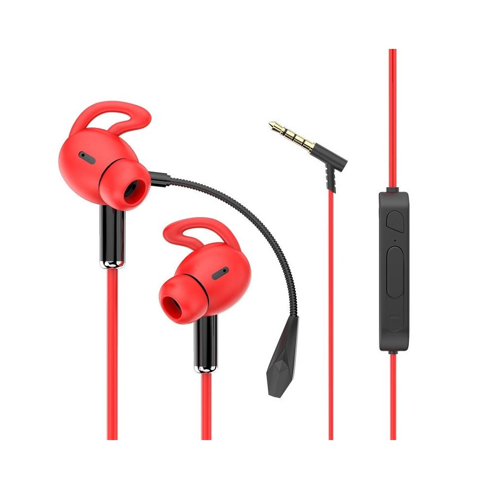 3.5mm Interface Mobile Phone Wire Control Headphones(Red)