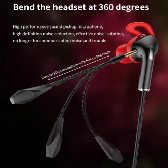 3.5mm Interface Mobile Phone Wire Control Headphones(Red)