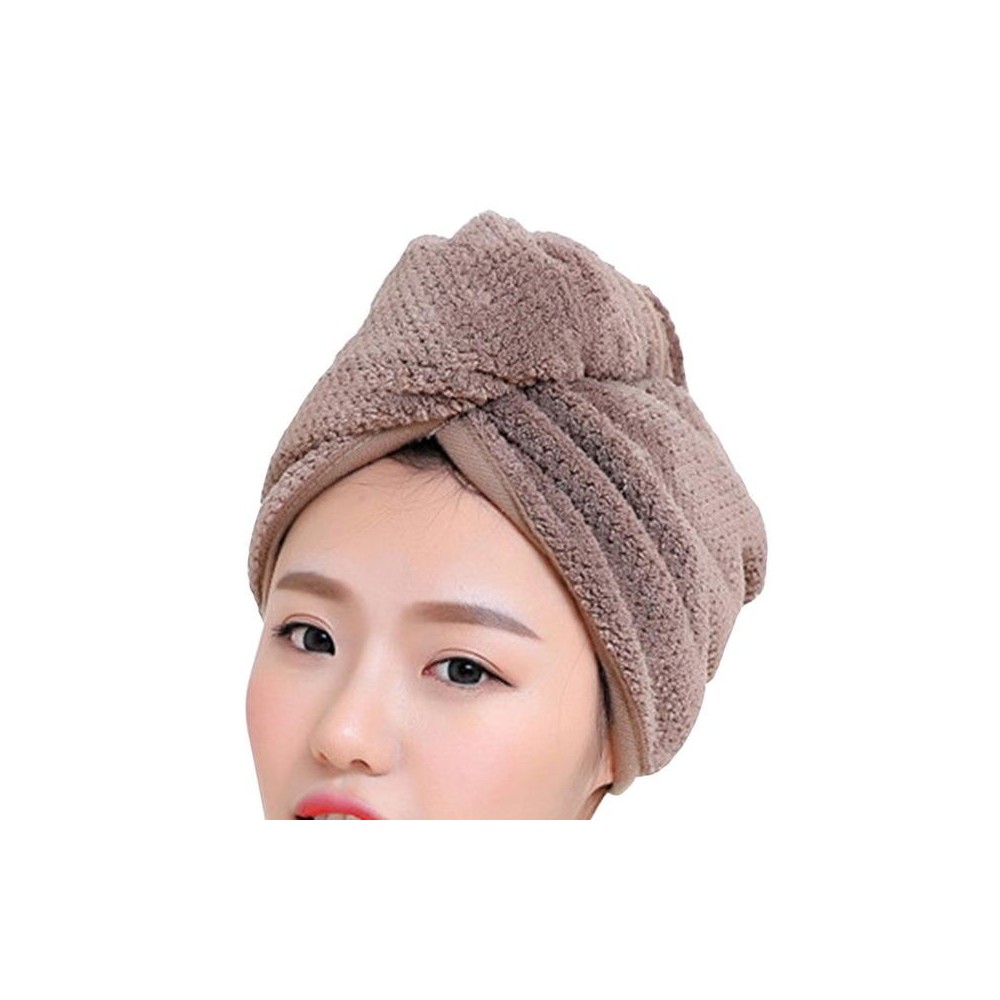 Womens Magic Quick Dry Bath Hair Drying Towel Cap Bathing Tool(Brown)