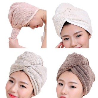 Womens Magic Quick Dry Bath Hair Drying Towel Cap Bathing Tool(Brown)