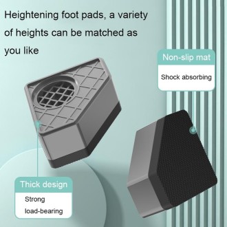 4pcs Three-layer BS-XYJJD Household Washing Machine Refrigerator Non-slip Shock-absorbing Floor Mat