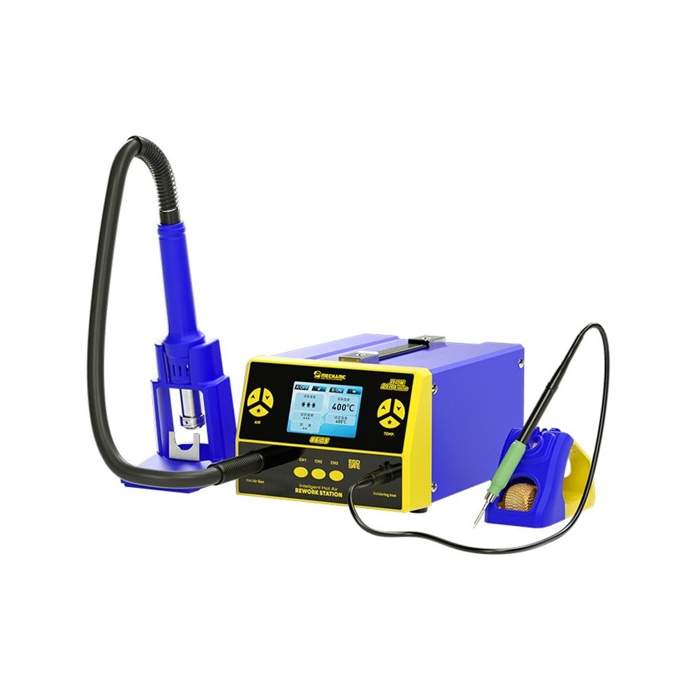 Mechanic 861DS 2 in 1 Dual Function Hot Air Gun Electric Soldering Iron Rework Station, Plug:EU