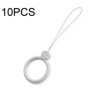 10 PCS Silicone Ring Mobile Phone Lanyard Water Bottle Anti-fall Pendant(White)