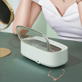 M03 Intelligent Automatic Household Small Jewelry Glasses And Watch Ultrasonic Cleaning Machine CN Plug(Ivory)