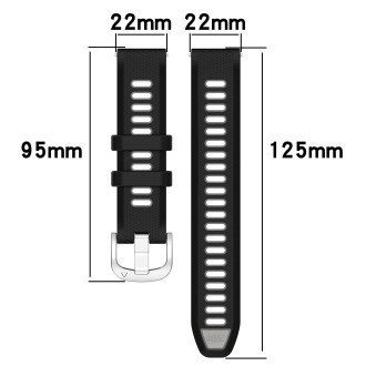 For SUUNTO 9 Peak Pro 22mm Sports Two-Color Steel Buckle Silicone Watch Band(Army Green+Black)