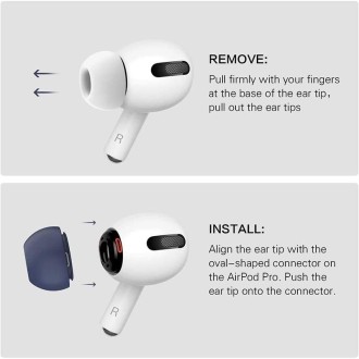 For AirPods Pro 1 Pairs Wireless Earphones Silicone Replaceable Earplug(Black)