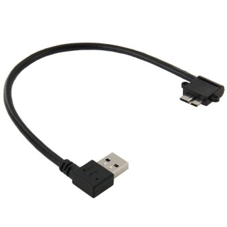  26cm 90 Degree Right Angle  USB 3.0 to 90 Degree Right Angle Micro 3.0 Data Cable for Galaxy Note III / N9000