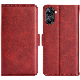 For Realme 10 4G Dual-side Magnetic Buckle Horizontal Flip Leather Phone Case(Red)