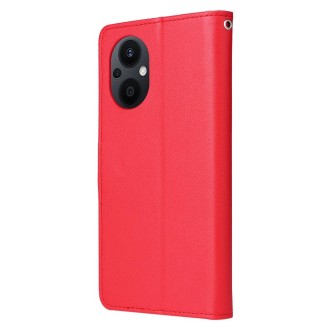 For OPPO A96 5G / Reno7 Z / Reno8 Z Multifunctional 3 Card Slots Leather Phone Case(Red)