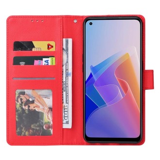 For OPPO A96 5G / Reno7 Z / Reno8 Z Multifunctional 3 Card Slots Leather Phone Case(Red)