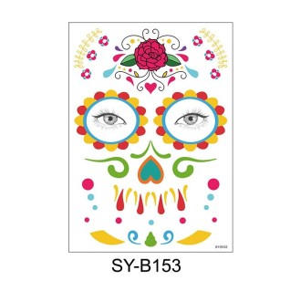 Waterproof And Sweat Proof Of The Dead Masquerade Party Temporary Stickers Halloween Face Tattoo Stickers(SY-B153)