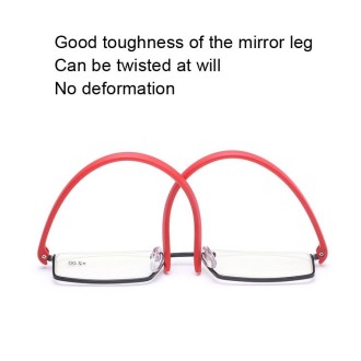 Lightweight Anti-blue Light Presbyopic Glasses Senior Clear Glasses With Case, Degree: 2.50(Red)